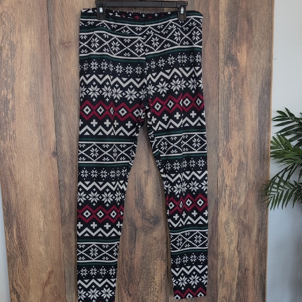 Serra Geometric Patterned Fleece Lined Leggings
